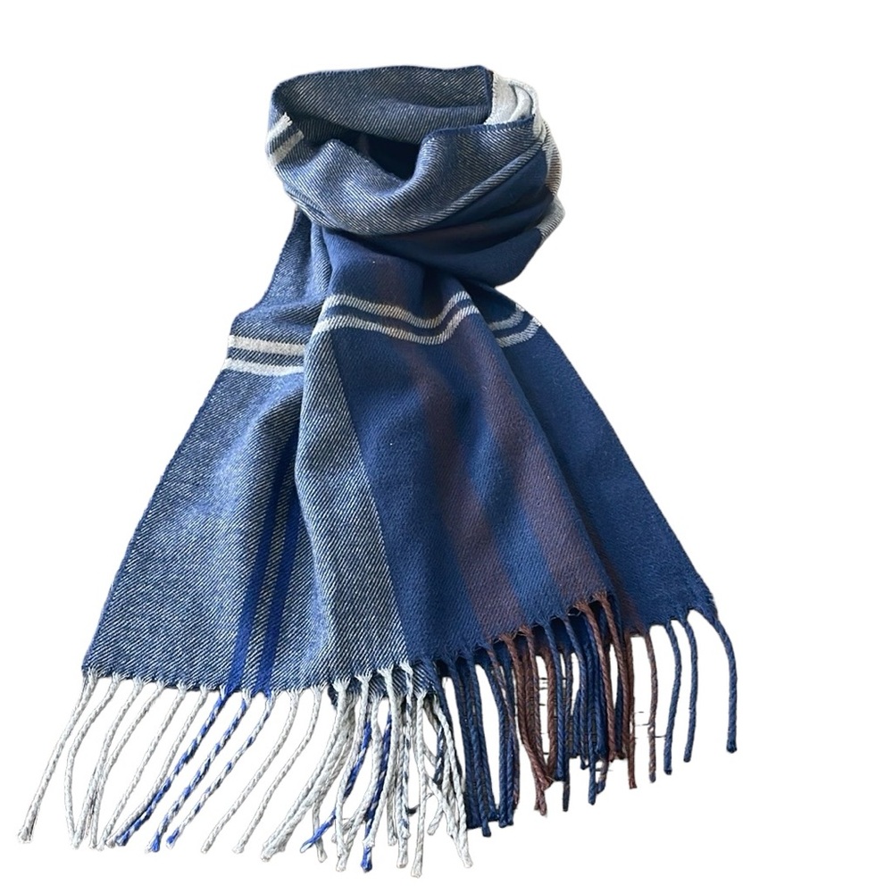 Cashmere Feel Italy Design Fringed Scarf Unisex